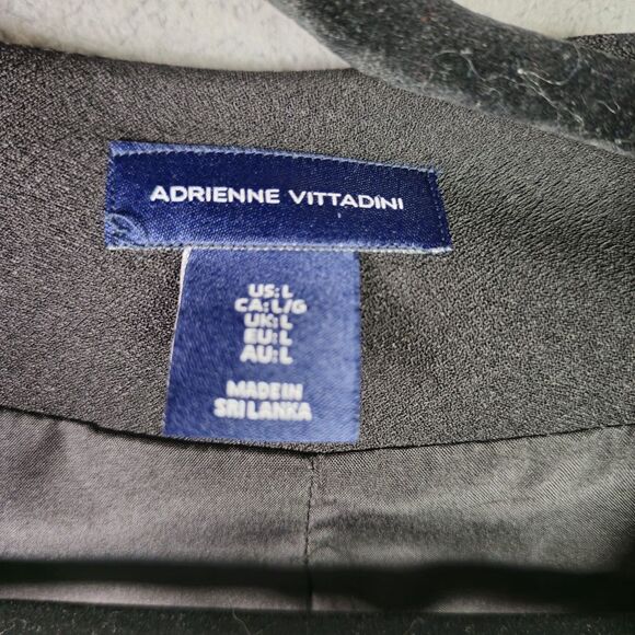 Adrienne Vittadini Black Blazer Jacket L Classic Structured Open  Minimalist - Picture 3 of 11